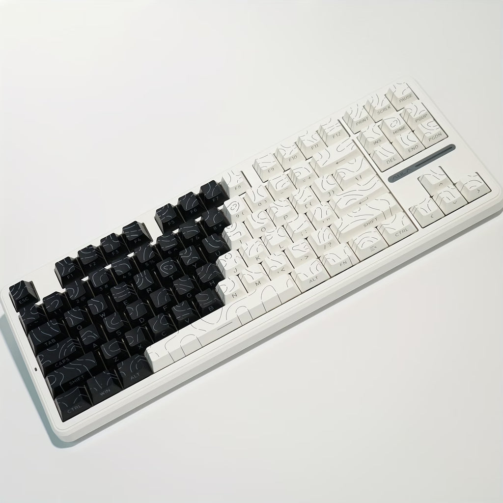 Black and white key caps
